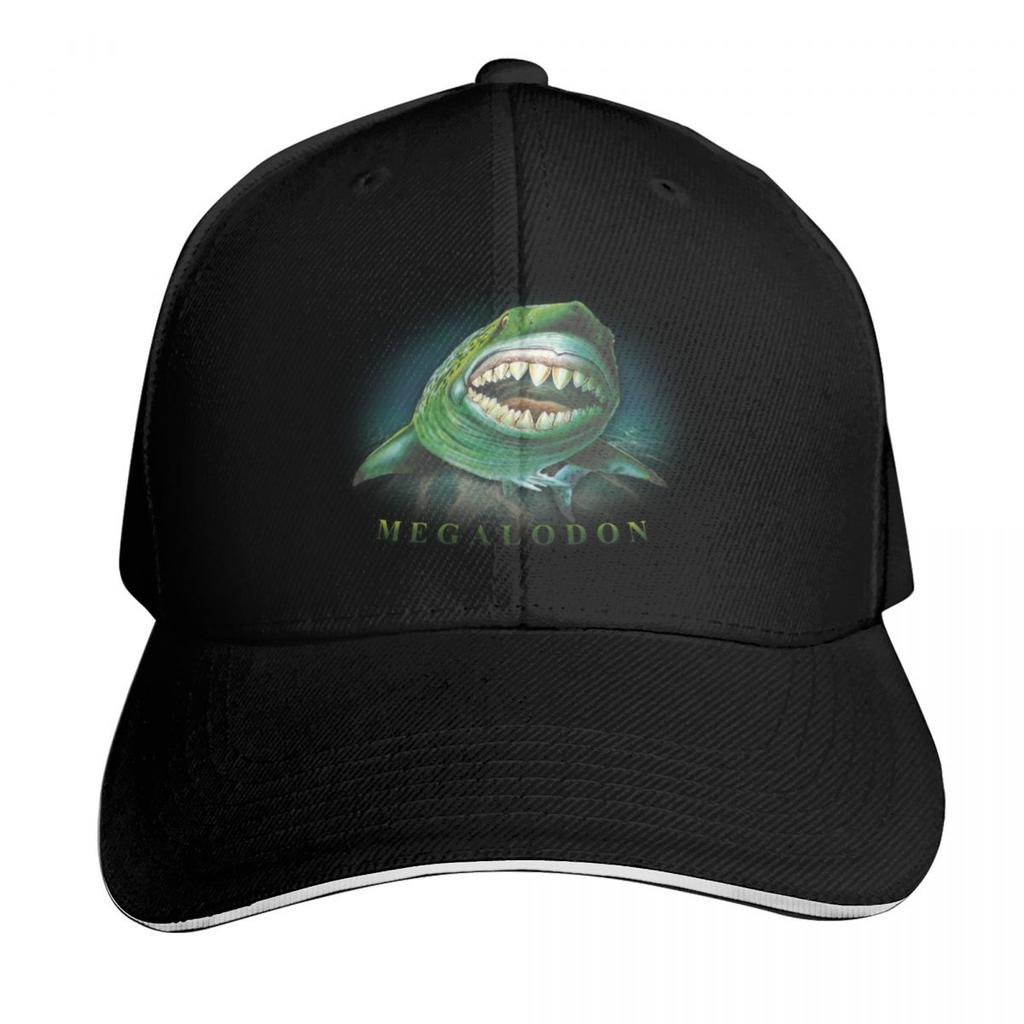 MEGALODON Vintage Educational style graphic Baseball Cap Snapback Flat Bill Strapback Dad Hat Six Panel Structured Crown