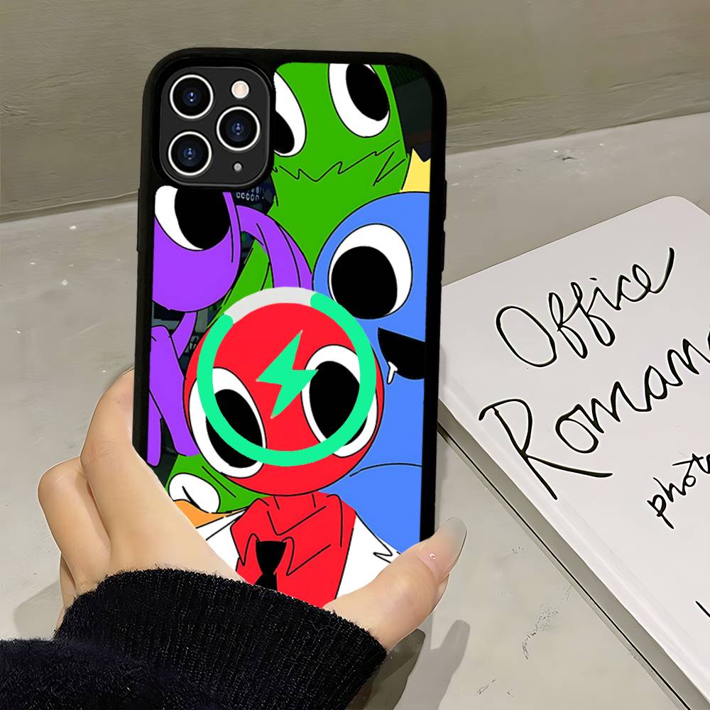 Cartoon R-Rainbow Friends For Magsafe Phone Case For IPhone 16 15 11 12 13 14 17 Pro Max Plus Magnetic Wireless Charge