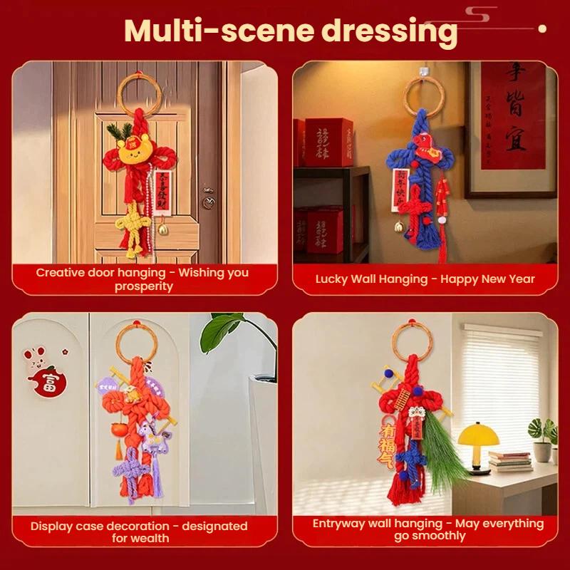 Chinese New Year Hanging Pendant Door Wall Feng Shui Ornaments Spring Festival Decor Hanging Knot Tassel Pendant Diy Material