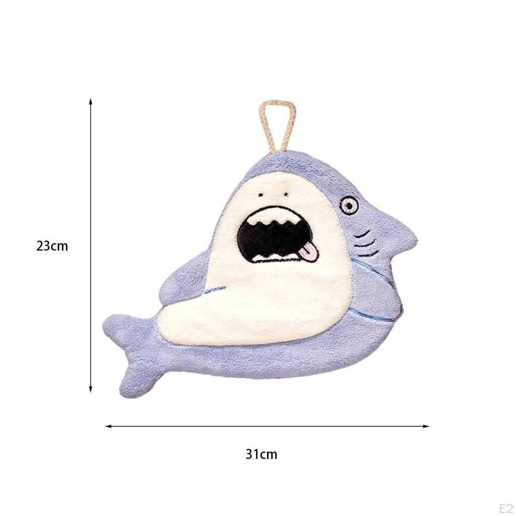 Cartoon Microfiber Absorbent Hand Towels with Hanging Loop for Kids Toddler Children