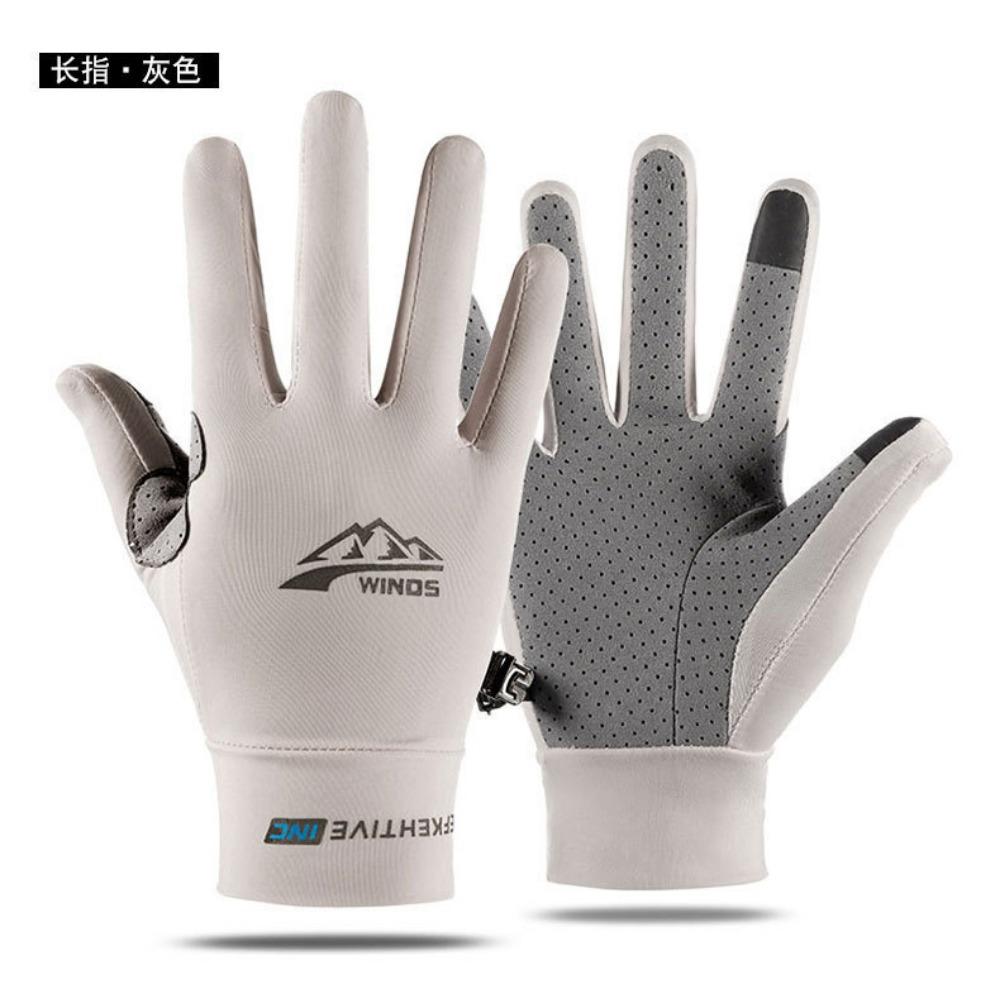 Outdoor-Angelhandschuhe mit zwei Fingern aus Eisseide, Sommer-Sonnenschutz, dünn, atmungsaktiv, zum Fahren, Herren-Takeaway-Express-Reithandschuhe