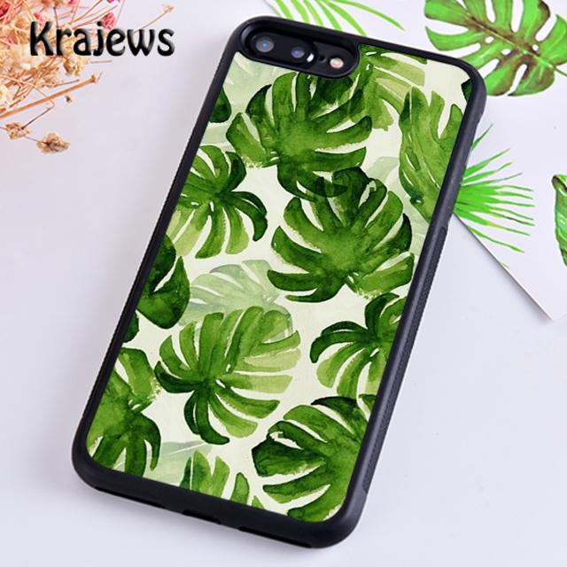Krajews Monstera Flower Tropical Green Leaves Phone Case Cover For iPhone 14 5 6s 7 8 Plus XR XS 11 12 13 Pro Max Galaxy S21 S22