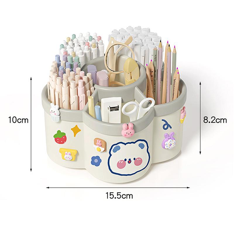 1 Stück um 360 ° drehbarer Stifthalter – multifunktionaler Schreibtisch-Organizer, geeignet für Make-up-Stifte und Schreibwaren für Studenten
