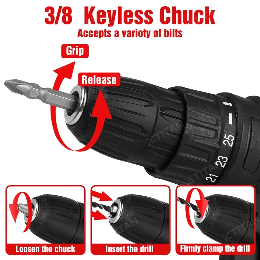 88VF Cordless Electric Drill Cordless Drill Set 27PCS Electric Screwdriver Drill Power Tool
