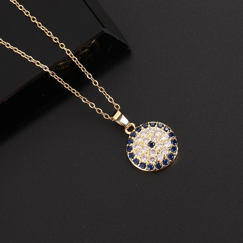 Collana Occhio del Diavolo di Nicchia Collana con Ciondolo Occhio Blu Turco Lusso Leggero Versatile Catena per Clavicola di Fascia Alta