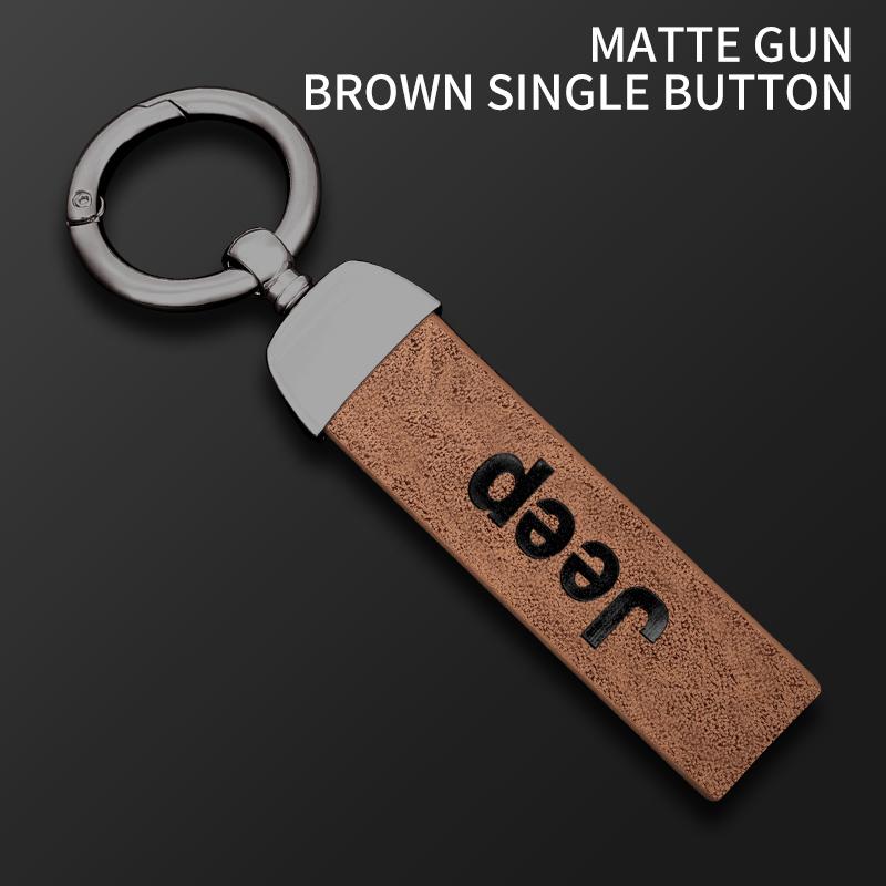 För Jeep Bil Vintage Läder Nyckelring Ring Zinklegering Kedja Nyckel För Jeep Grand Cherokee Wrangler JK Gladiator Compass Renegad