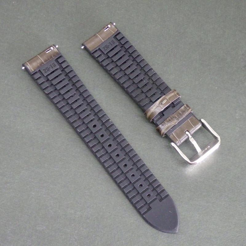 SEIKO Watch Leather Bamboo Pattern Embossed on Leather Rubber Type Price Strap, Band, 20mm, Gray, RS02C20GY, &