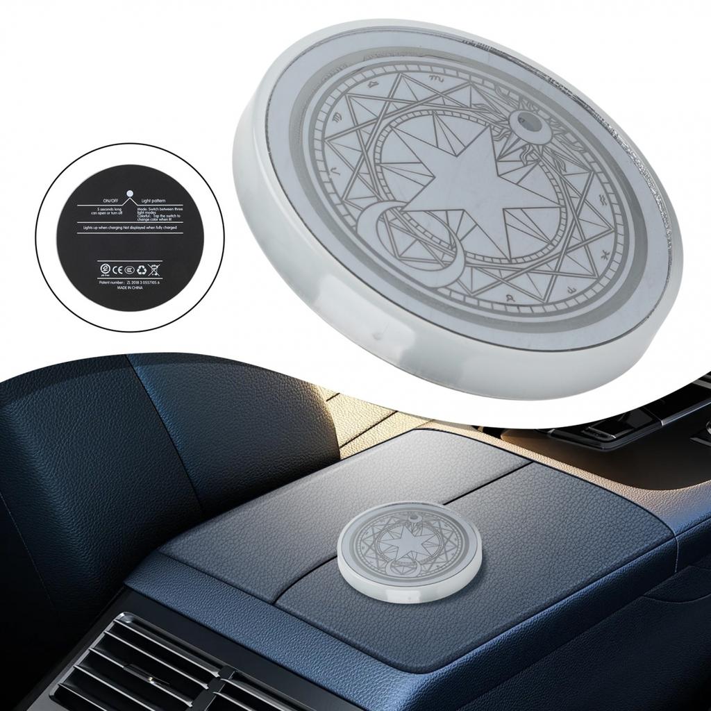 Acrylic Material LED Cup Holder Lights Rechargeable Car Lights