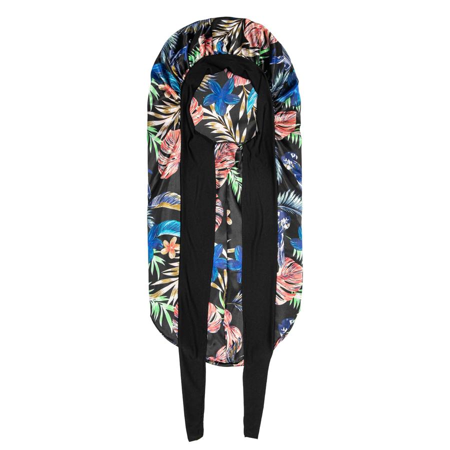 Women Extra Large Hair Long Silk Bonnet Cap & Elastic Satin Hair Band Comfortable Head Cover Night Sleep Hat for Sleeping Shower