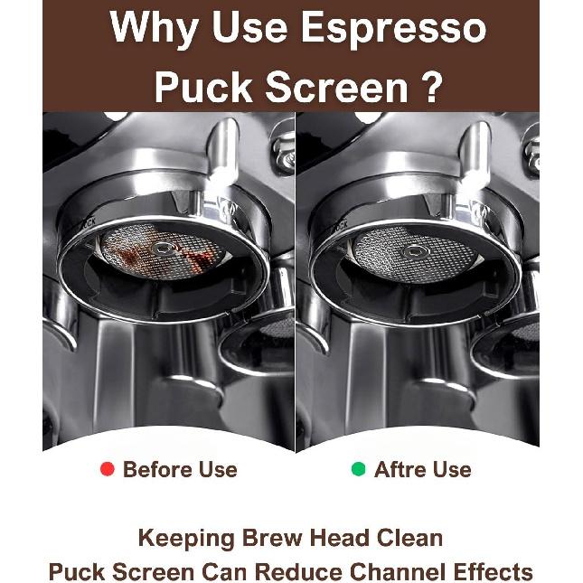 54mm Espresso Puck Screen, 0.8mm Thickness Stainless Steel Reble Coffee Filter, Designed for Bottomless Portafilter Baskets, Enhances Espresso