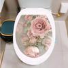 Rose Pattern Toilet Seat Decal Waterproof Self-Adhesive No Trace Creative Sticker for Bathroom Aesthetic Decor