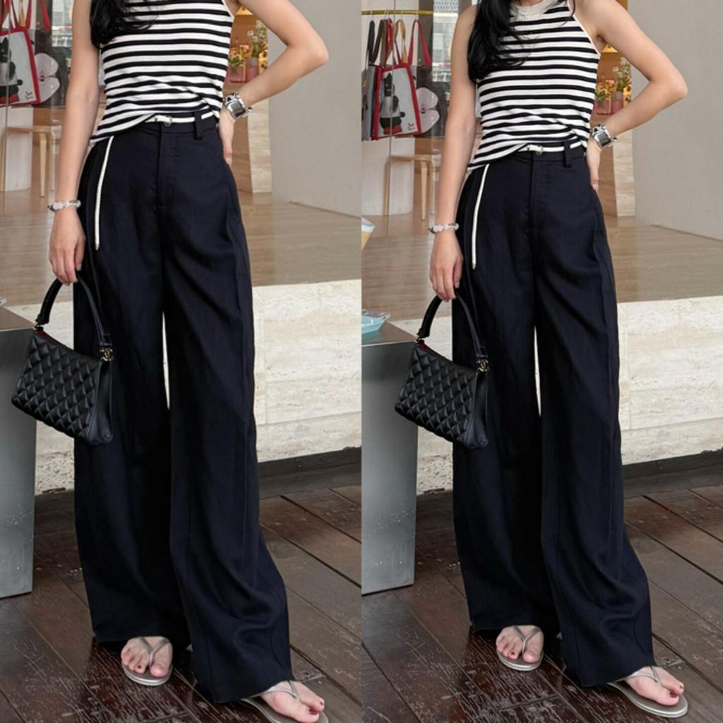 Linen Wide-leg Pants Women's Summer Thin 1116 New Drape Loose Tencel Anti-wrinkle Sunscreen Casual Straight-leg Pants