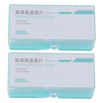 400Pcs Microscope Cover Slips Rounded Corner Square Blank Microscope Glass Cover Slides for
