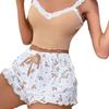 Homewear lace suspender shorts set comfortable home leisure can be worn outside autumn and winter pajamas women
