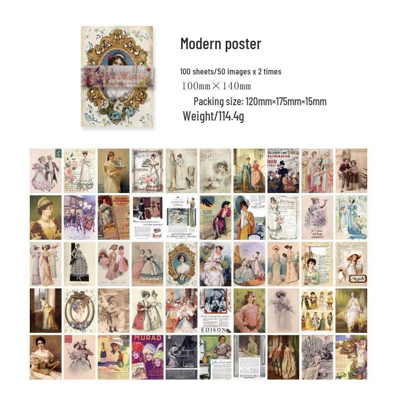 American Retro Floral Literary Journal Background Paper