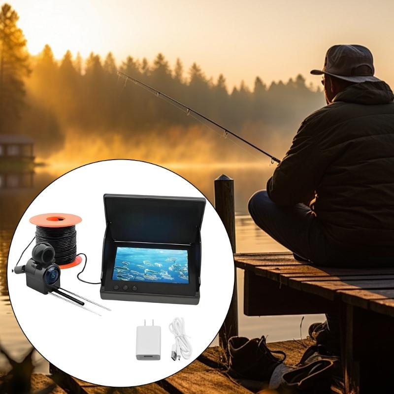 Fishing Camera Fish Finder Camera for Lake Kayak Ice Fishing 195° Wide Angles Underwater Fishing Camera