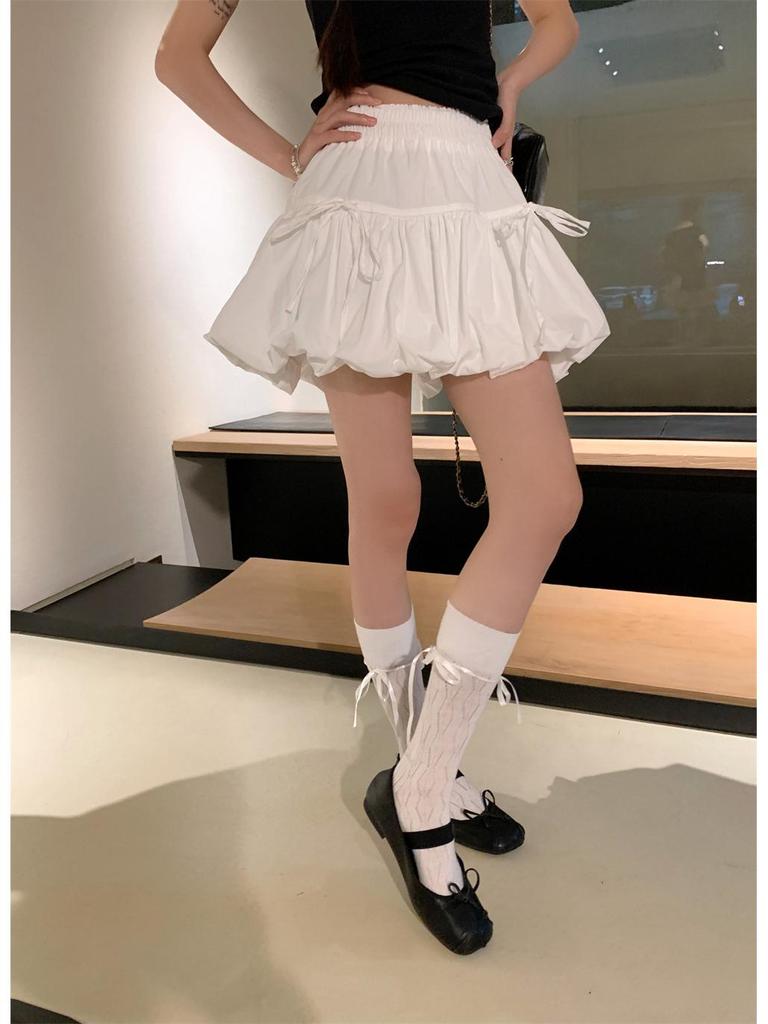 Spódnica midi A-line z wysokim stanem w kwiaty - Lato 2025 Damska wyszczuplająca puszysta