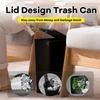 10L Small Bathroom Trash Can with Push-top Cover, Suitable for Bathroom, Bedroom, Living Room