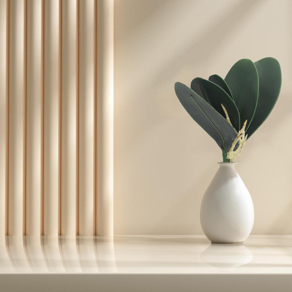 Realistic Artificial Butterfly Orchid Silk Leaf Flower Simulated Decor Display