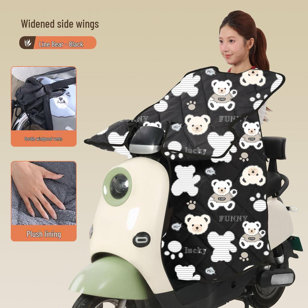 Thickened Fleece-Lined Electric Car & Motorcycle Windshield Quilt: Winter Waterproof Coldproof Cover