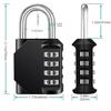 Combination Locker Padlock, 4 Digit Coded Padlock, Gym Lock, School Locker Lock, Weatherproof Combination Lock Outdoor (Black)