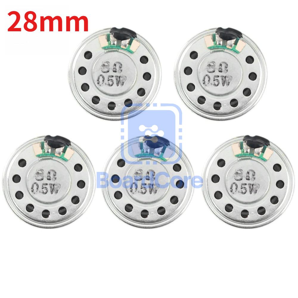 5PCS 8R 0.5W Mini Ultra-thin Horn Speaker Diameter 20mm 23mm 28mm 29mm 32mm 36mm 40mm 50mm 57mm Loudspeaker 0.5W 8 Ohm Speaker