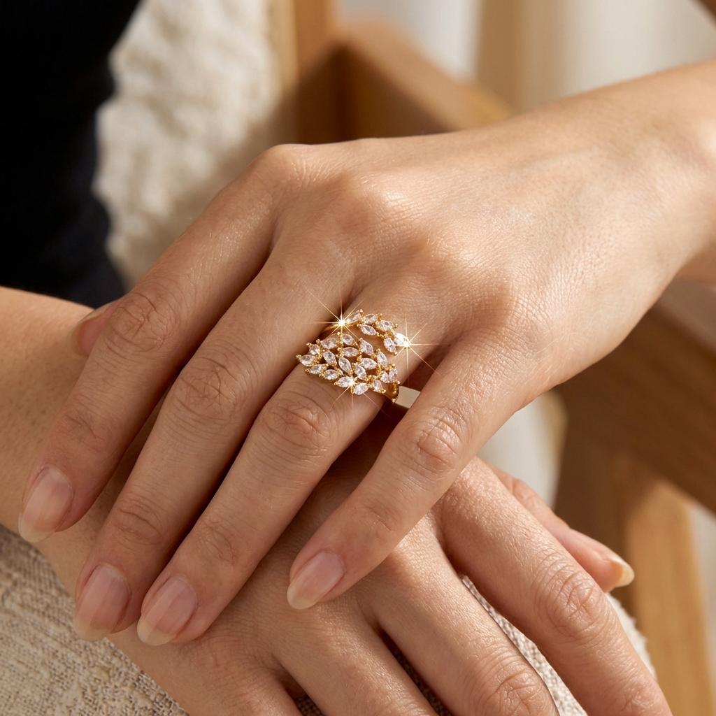 Exquisite Micro Pave AAA Cubic Zirconia Winding Rings for Women Multi Layer Sparkling Opening Finger Ring Party Daily Jewelry