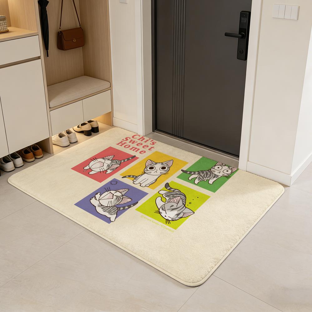 

Witty S-SPY FAMILY Floor Mat Flannel Door Mat Non-Slip Absorbent Washable Indoor Home Rug 40x60cm