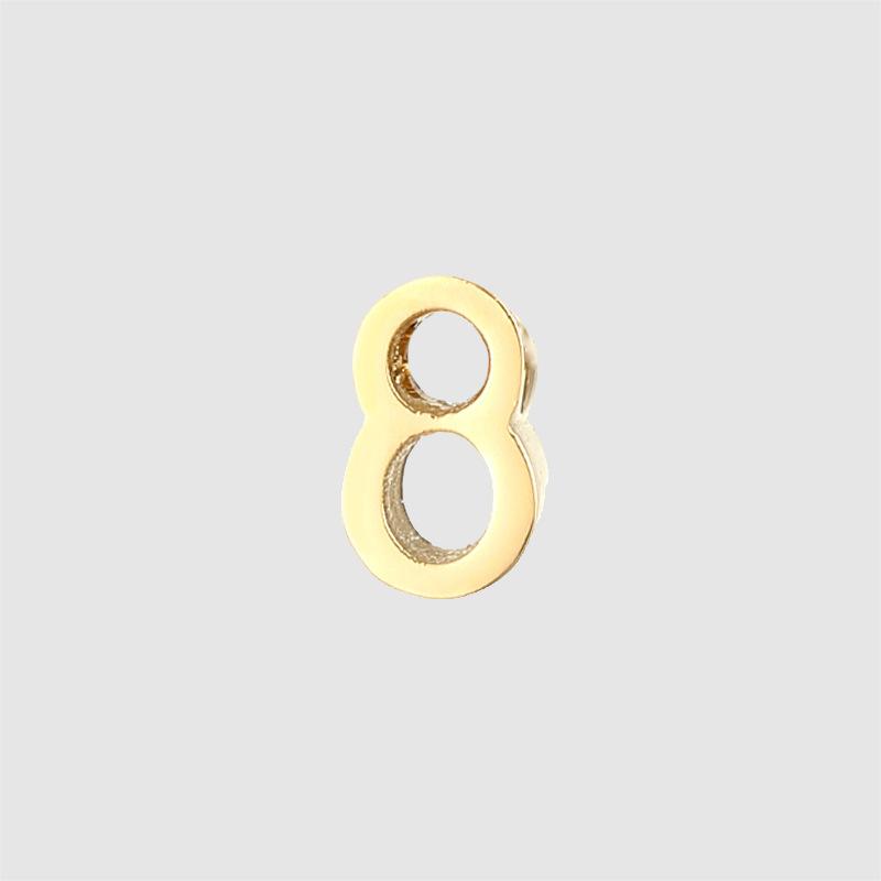 CARLIDANA DIY Jewelry Making Accessories Stainless Steel Gold Plated Arabic Number Pendant Charms for Women Necklace Bracelet
