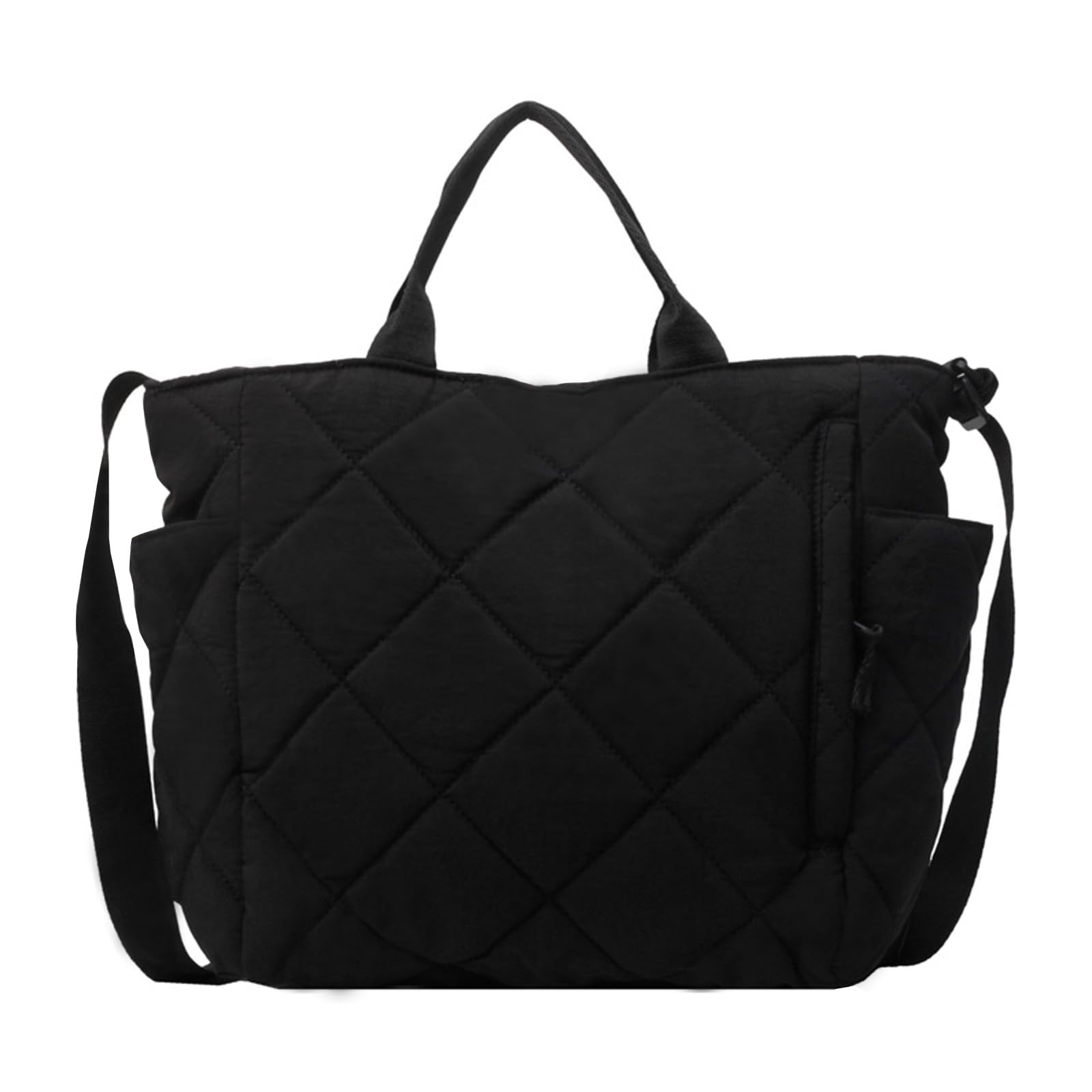 

Volen Large Capacity Tote Argyle Solid Shoulder Crossbody Perfect for Commuting Women s Bag, Handbag, Nylon, Pattern, Color, Thick, Bag, Bag, Elegant, чорний