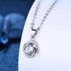 Korean Style Four-Leaf Clover Zircon Pendant White Gold Plated Necklace
