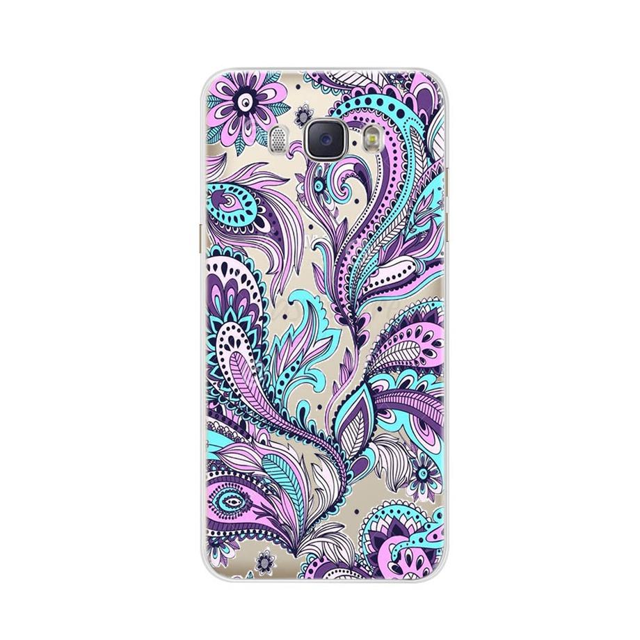 For Coque Samsung Galaxy J5 2016 Case Phone Back Cover Flower Silicone Case for Samsung J5 2016 J510 J510F Protector Cover Cases