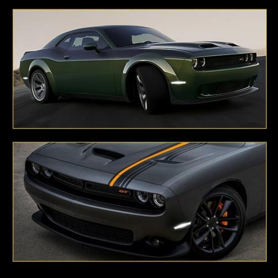 For 2015- Dodge Challenger Front Pair Bumper LED Side Parking Marker Lights