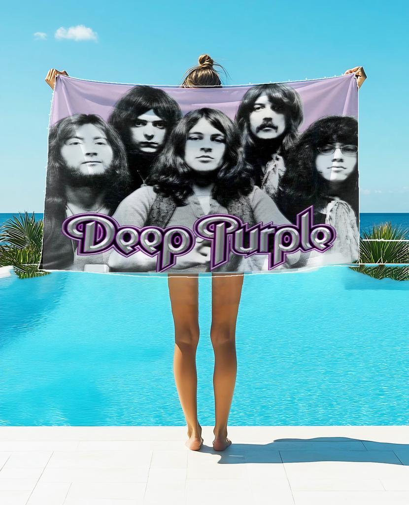 Rock Singer D-Deep P-purple Band Printed Beach Towel Thread One Piece Anime Bath Towel 75x150cm Bathroom Shower Washcloth Home