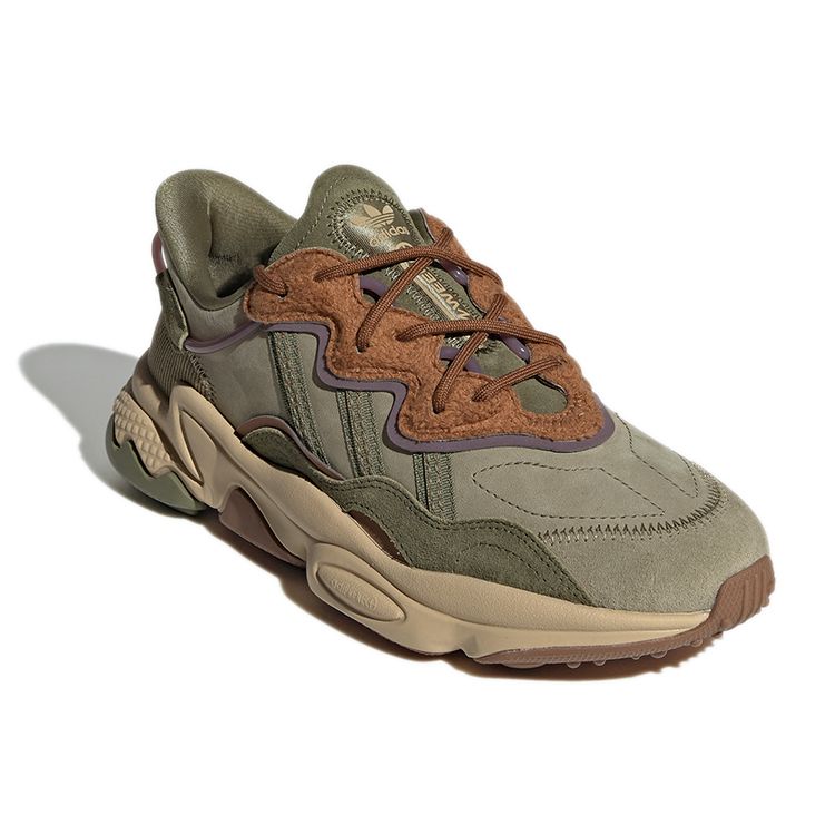 Adidas Originals Ozweego Leather Comfortable Sports Slip-Resistant Durable Low-Top Lifestyle Shoes Women Sneakers Green GX8824