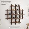 Chinese Solid Wood Wall-Mounted Teacup Rack - Antique Curio Shelf and Tea Set Display Stand