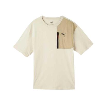 Comfortable Breathable Simple Skin-Friendly Loose Fit Color Block T-Shirt Men Tops Snow-White 678357-87