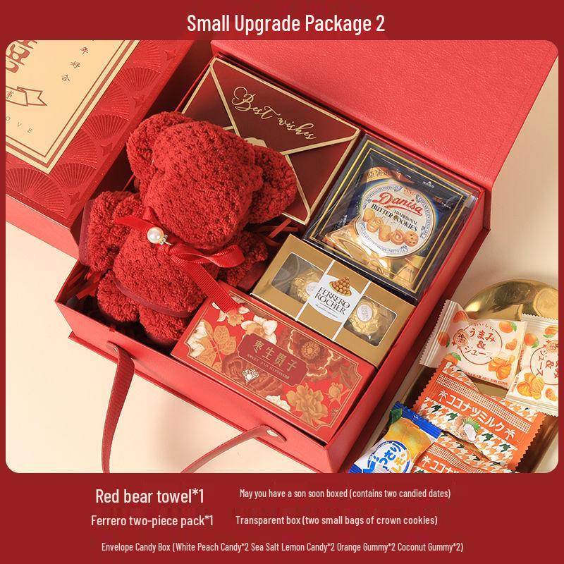 Elegant Wedding Candy Favor Box Set with Biscuits and Sweets