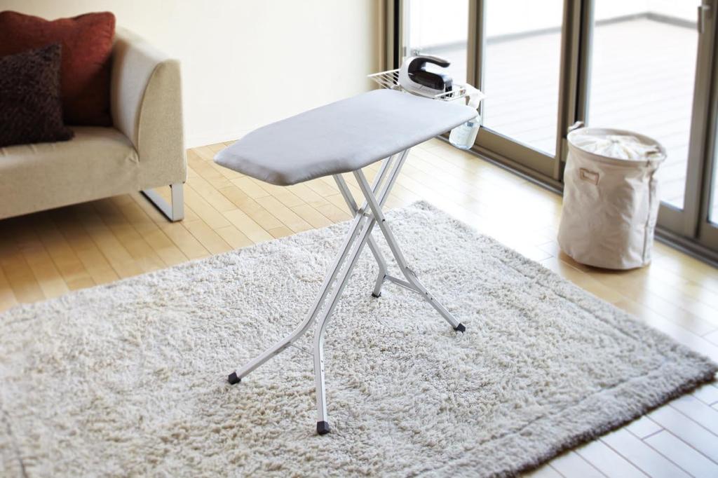 Yamazaki Ironing Board Stand Solution Aluminum 85 x 37 x Button Press Lightweight and Durable 7611, Type, Press, Legs, Approx. 24-78 cm, Function,