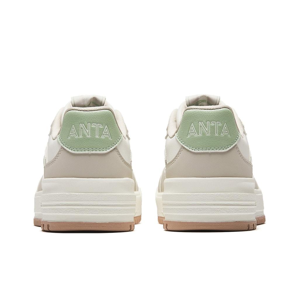 Anta Fashionable Comfortable Versatile Synthetic Leather Low-Top Sneakers Women Sneakers Beige 122548066-3