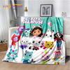 Cartoon Cute Gabbys Dollhouse Girl Soft Flannel Blanket for Bed Bedroom Sofa Picnic,Throw Blanket Children Outdoors Leisure Gift