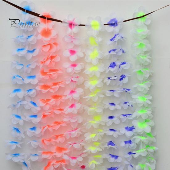 Beach Dance Leis Party Accessories 24Pcs Hawaiian Faux Silk Flower Necklace Tropical Decorations Favor Birthday Pool Decoration Supplies