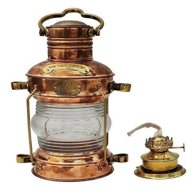 Copper, Brass 35.56 Cm Ship Lantern Nautical Maritime Boat Light Marine Anchor Lamp Decor