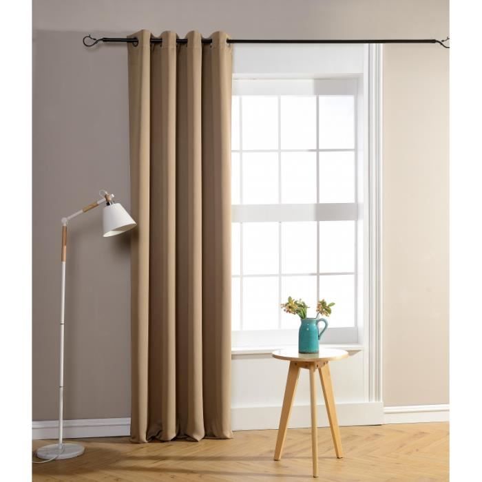 Dark Beige Blackout Curtains 140 X 260 Cm