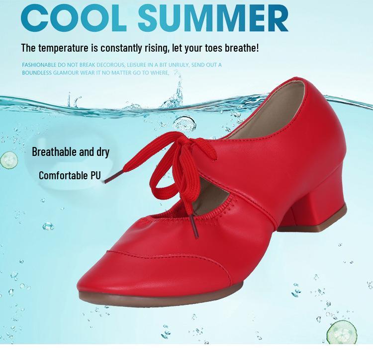 Women's 2025 Low-Top Latin Dance Shoes – Soft Sole, Shallow Mouth, Modern Style