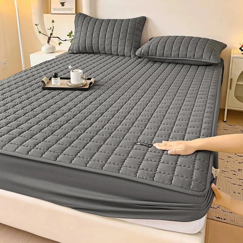 

Waterproof Mattress Protector Thicked Quilted Fitted Bed Sheet Gentle Breathable Mattress Pad Topper Cover Custom Size Bed Cover 90x200cm