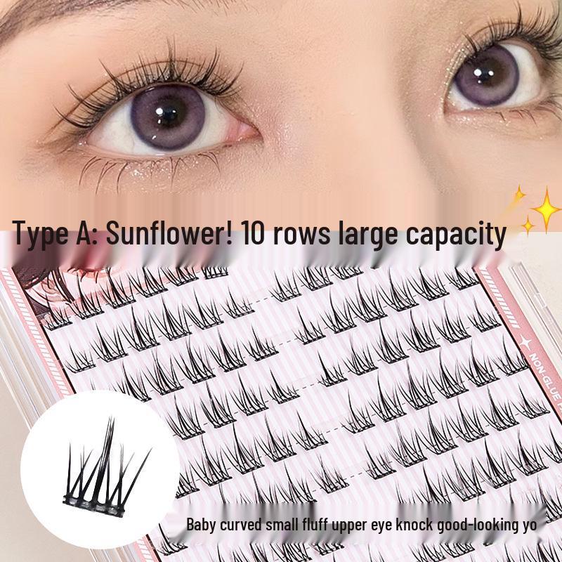 

JONBOS Self-Adhesive Natural-Style False Eyelashes - Easy Three-Step Application, Large Capacity, Single Cluster Design