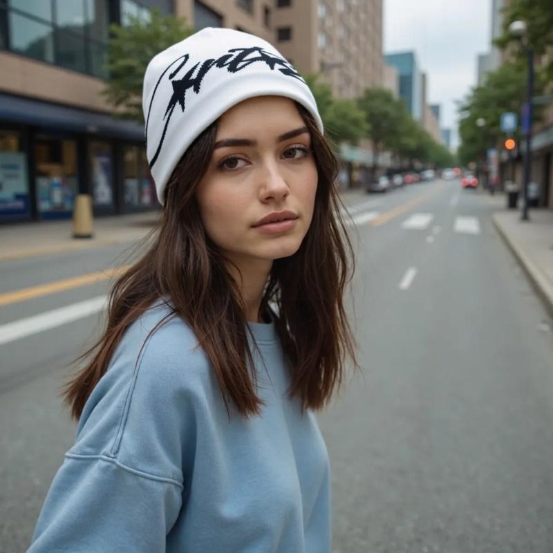 American Style Knit Beanies For Women Winter Warm Soft Yarn Hat Trendy Streetwear Accessory Unisex Design