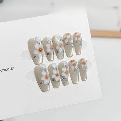 Armadura Avanzada Sense Pure para Llevar en la Mano Uña Postiza Hecha a Mano Arte de Uñas Ojo de Gato Acabado Camelia Desmontable Parche de Uña Postiza Verano