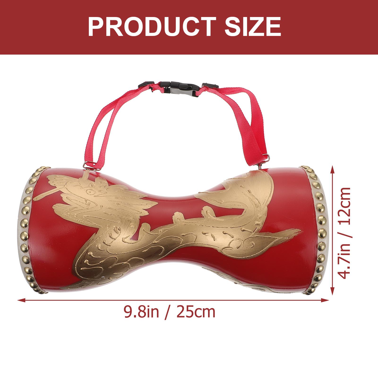 1 set 1 Set Of Fitness Hand Drum Cowhide Waist Drum Adjustable Portable Percussion Instrument For Dance Performance Durable красный